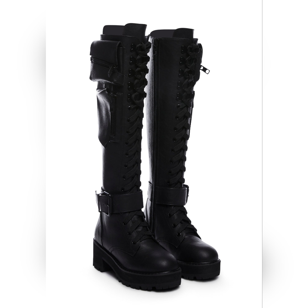 Current Mood Obsidian Pocket Combat Boots